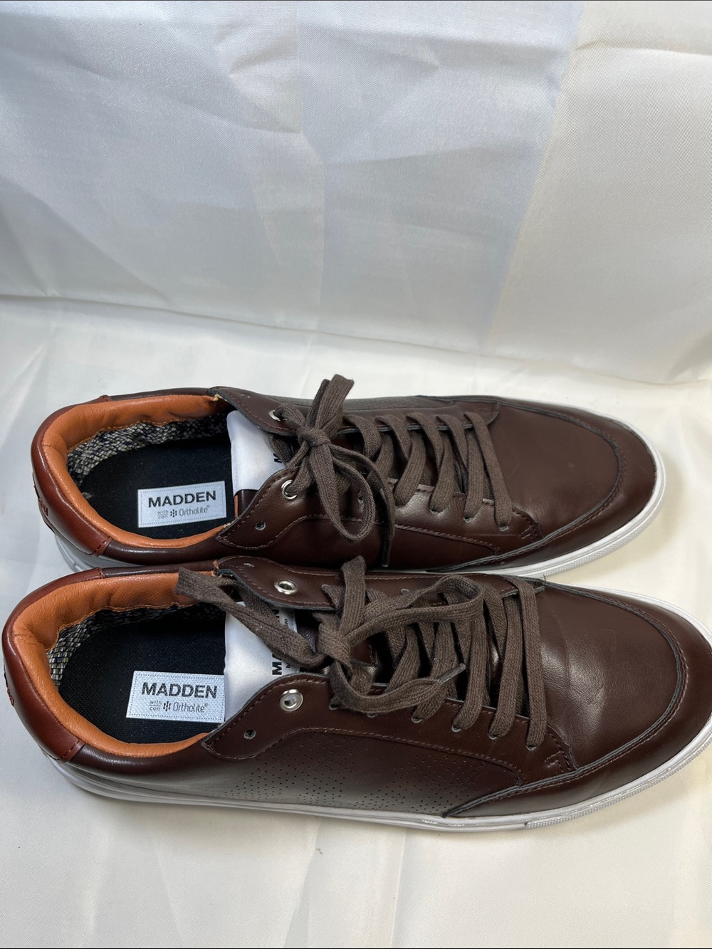 Steve Madden Men's Dark Brown Low-Top Leather Sneakers